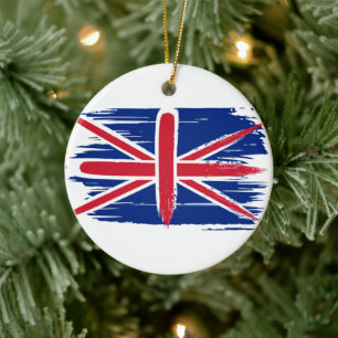 Brushstroke UK Union Jack Flag Keramik Ornament