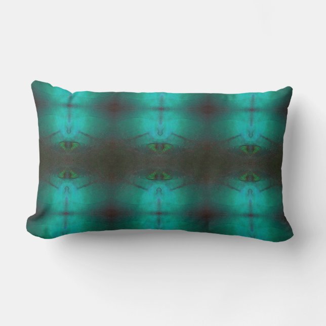 BrushTurquoise Lumbar Lai oreiller (Recto)