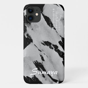Brushy Black & Grey iPhone 11 Hülle   Anpassbar