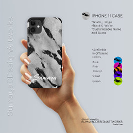 Brushy Black & White iPhone 11 Fall | Anpassbar Case-Mate iPhone Hülle