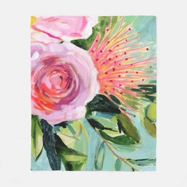 Brushy Floral I Fleecedecke (Vorderseite)