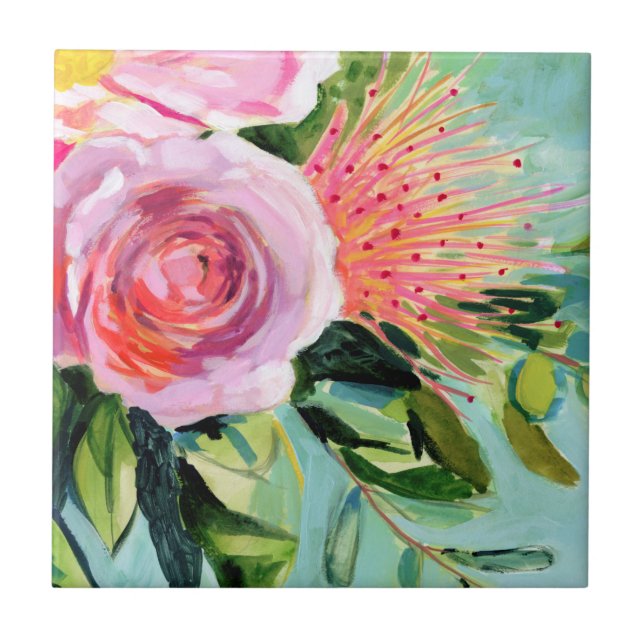 Brushy Floral I Fliese (Vorderseite)