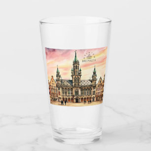 Brüssel Belgien Aquarell Grand Palace Glas