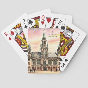 Brüssel Belgien Aquarell Grand Palace Spielkarten