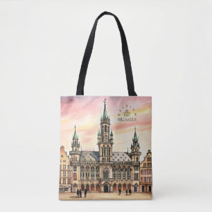 Brüssel Belgien Aquarell Grand Palace Tasche