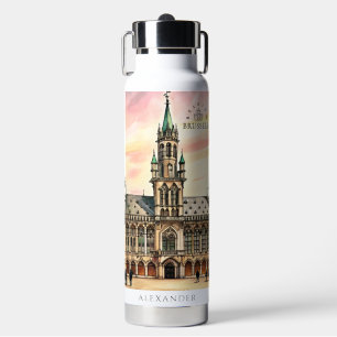 Brüssel Belgien Aquarell Grand Palace Trinkflasche