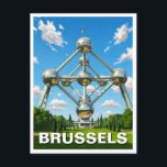 Brüssel Belgien Atomium Travel Postkarte<br><div class="desc">Das Atomium, eine der berühmtesten belgischen Sehenswürdigkeiten, ist eine auffallende architektonische Struktur in Brüssel. Das Atomium wurde ursprünglich für die Weltausstellung Brüssel 1958 (Expo 58) gebaut und von Ingenieur André Waterkeyn und den Architekten André und Jean Polak entworfen. Die Struktur repräsentiert einen 165-Milliarden-mal vergrößerten Eisen-Kristall, der den wissenschaftlichen Fortschritt und...</div>