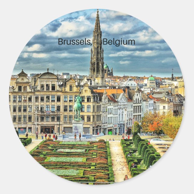 Brüssel, Belgien - City-Foto Runder Aufkleber (Vorderseite)