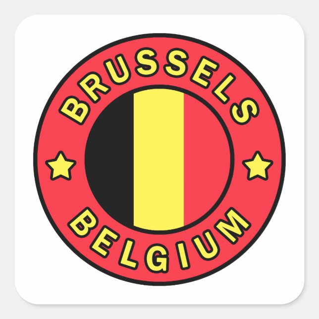 Brüssel Belgien Quadratischer Aufkleber (Vorderseite)