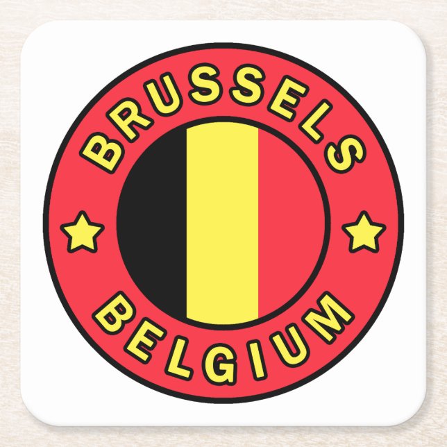 Brüssel Belgien Rechteckiger Pappuntersetzer (Vorderseite)