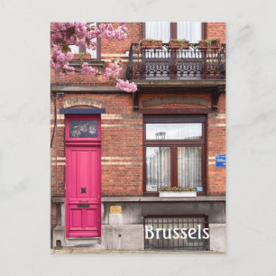 Brüssel Belgien rosa Türen Postkarte