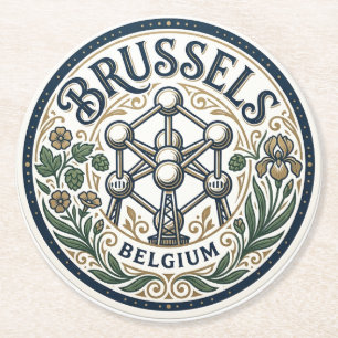 Brüssel Belgien Runder Pappuntersetzer
