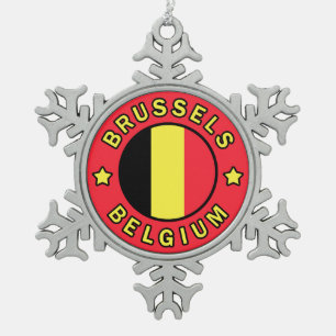 Brüssel Belgien Schneeflocken Zinn-Ornament