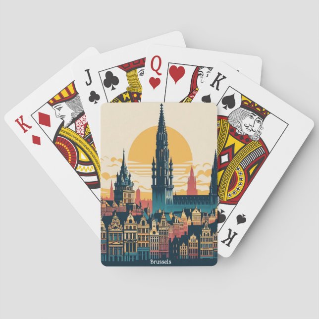 Brüssel, Belgien Stylist Spielkarten (Rückseite)