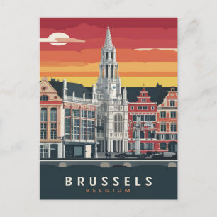Brüssel, Belgien Vintage-Gemälde Postkarte
