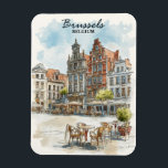 Brüssel Belgien - Vintages Wasserfarbenbild Stadt Magnet<br><div class="desc">Treten Sie ein in das Herz von Brüssel mit diesem exquisiten gouache bemalten Poster! Dieses Hotel besticht durch seine reizvolle Café-Szene, die historische Architektur und die lebhaften Pflasterstraßen. Dieses hochwertige Druckwerk verbindet traditionelle Aquarelltechniken mit moderner Dynamik und eignet sich ideal für Reisende, Kunstliebhaber oder alle, die europäischen Charme Lieben haben....</div>