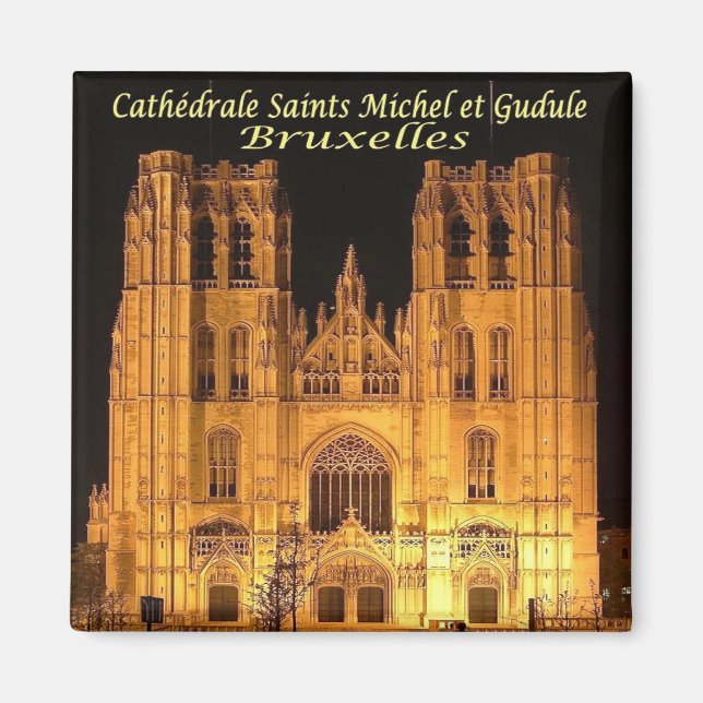 BRÜSSEL BRUXELLES Cathedral Heilige Michel Magnet (Vorne)