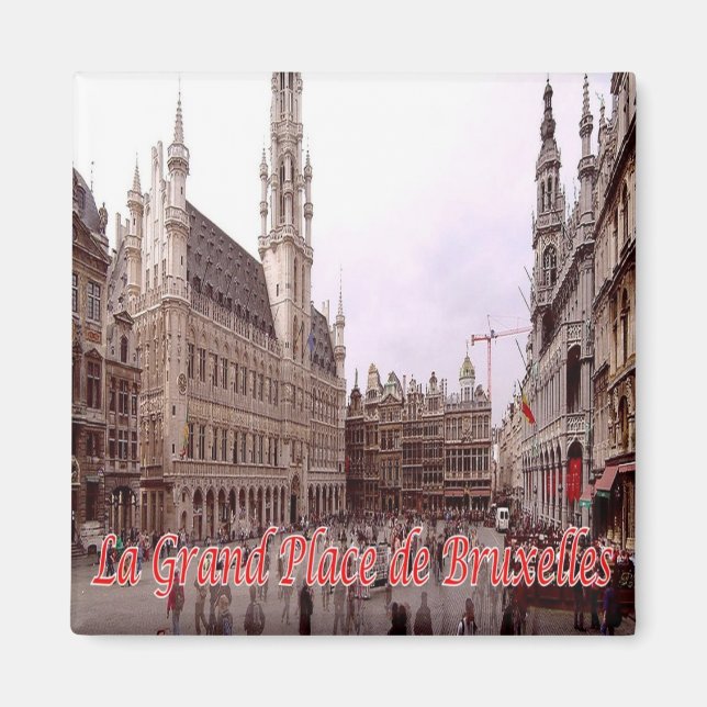 BRÜSSEL BRUXELLES Grand Place - Kühlschrank Magnet (Vorne)