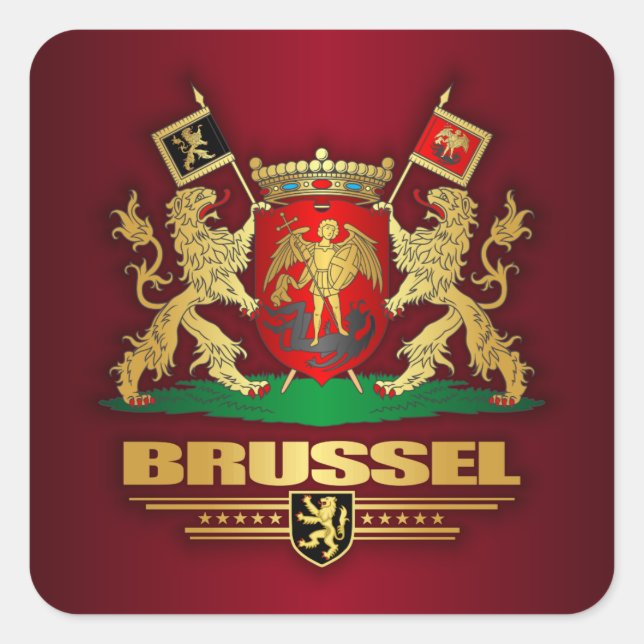 Brüssel COA Quadratischer Aufkleber (Vorderseite)