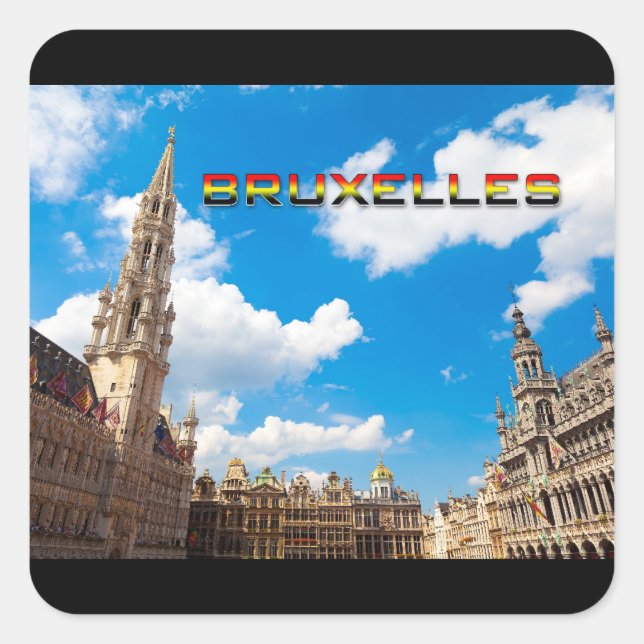 Brüssel, den 01 quadratischer aufkleber (Vorderseite)