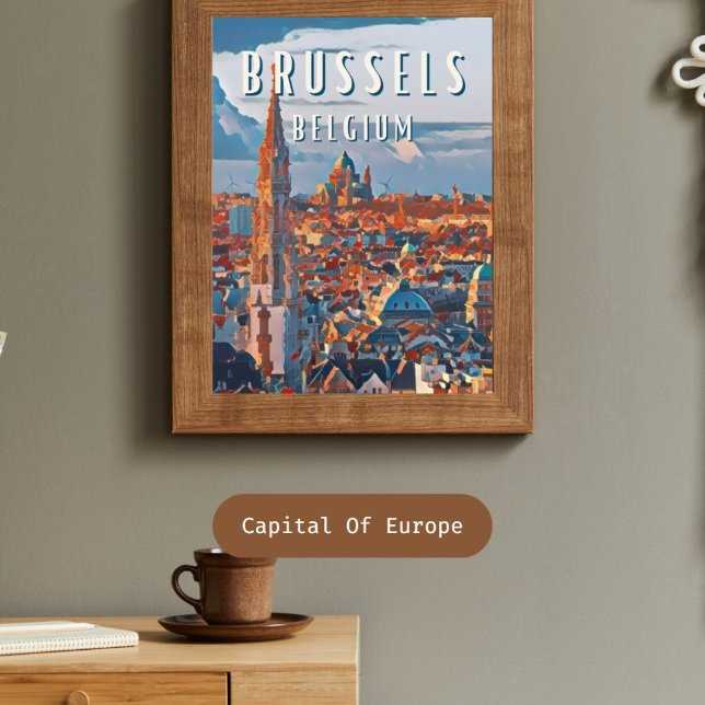 Brüssel, die Hauptstadt Belgiens und Europas Poster (Bruxelles : Charme européen 🇧🇪, culture vivante.)