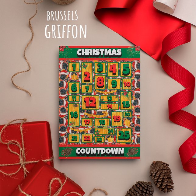 Brüssel Dog Countdown Weihnachtskalender Feiertagskarte (Von Creator hochgeladen)