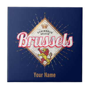 Brüssel Europa Hauptstadt Belgien Retro Lion Vinta Fliese