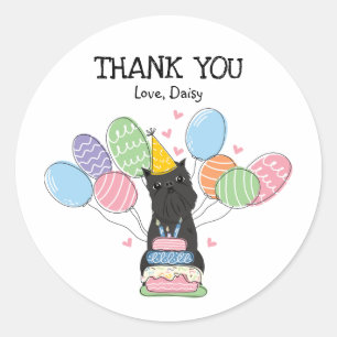 Brüssel Griffon Birthday Party Fvor Tags Sticker