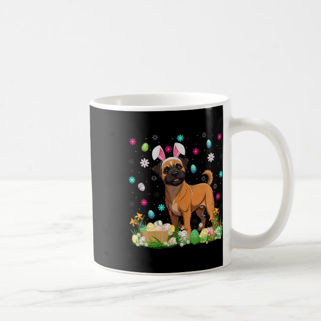 Brüssel Griffon Dog Easter Egg Hunt Bunny Ear Hap Kaffeetasse (Rechts)