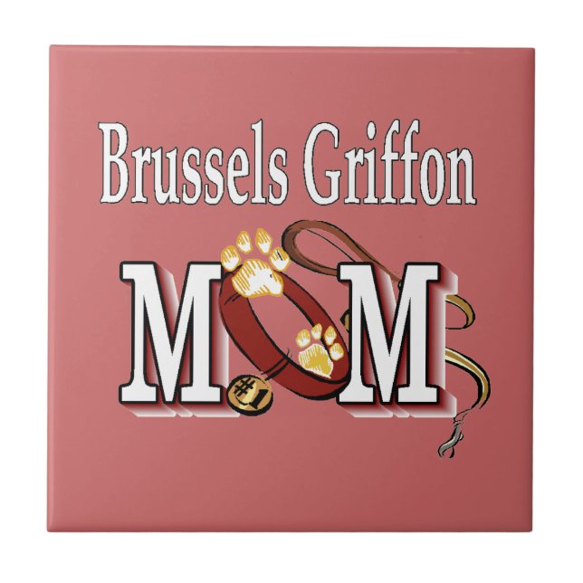 Brüssel Griffon Dog MAMA Fliese (Vorderseite)