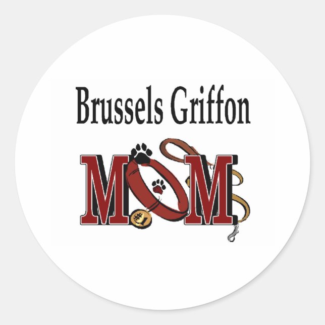 Brüssel Griffon Dog MAMA Runder Aufkleber (Vorderseite)