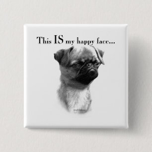 Brüssel Griffon Happy Face Button