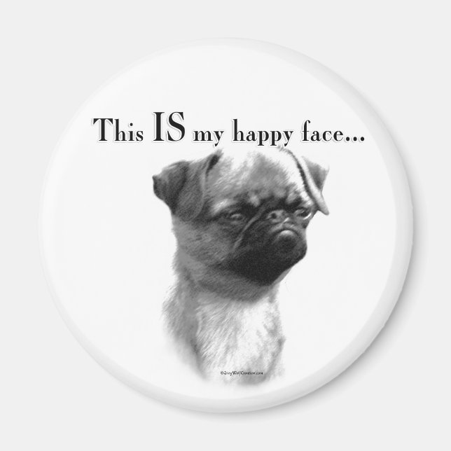 Brüssel Griffon Happy Face Magnet (Vorne)