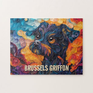 Brüssel Griffon Paper Quilling Art Dog Portrait
