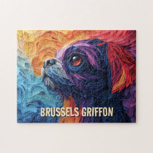 Brüssel Griffon Paper Quilling Art Dog Portrait