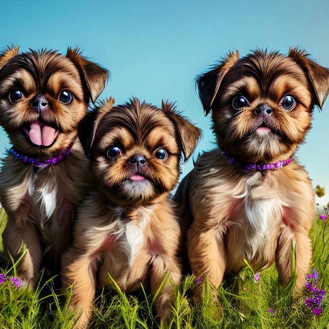 Brussel Griffon Puppies individuell anpassbar Strandtuch (Von Creator hochgeladen)