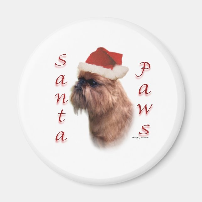 Brüssel Griffon Santa Paws Magnet (Vorne)