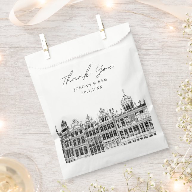 Brüssel Hochzeit Personalisiertes Foto Geschenktütchen (Ausgeschnitten)