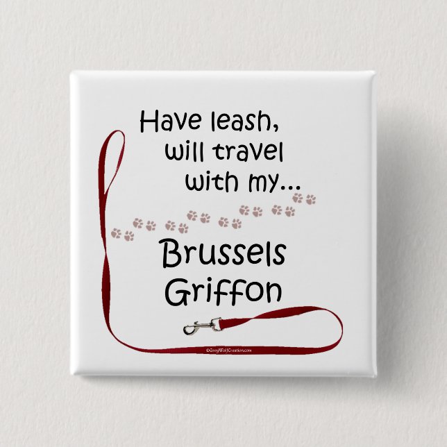Brüssel-Reise-Leash - Schaltfläche Button (Vorderseite)