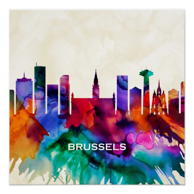 Brüssel Skyline Poster (Vorderseite)