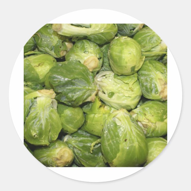 Brussel Sprouts Runder Aufkleber (Vorderseite)