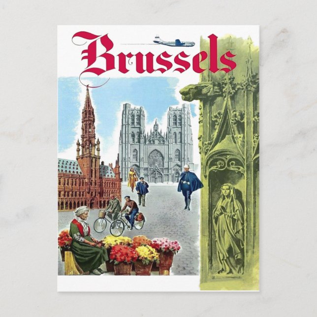 Brüssel, Stadtzentrum, Belgien Vintage Postkarte (Vorderseite)