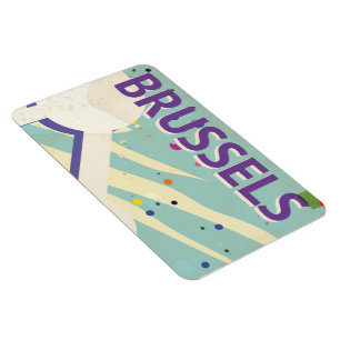 Brüssel Vintage-Urlaubs Poster Magnet