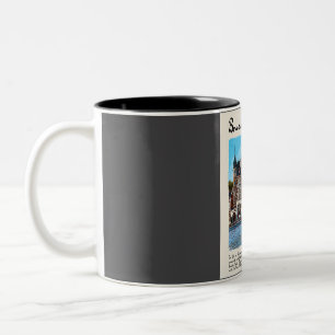 Brüssel Vintage Wasserfarbenreise Zweifarbige Tasse