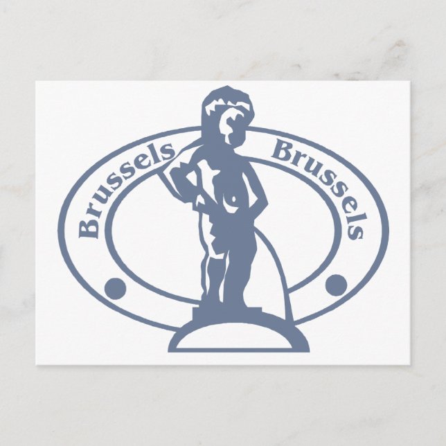 Brüsseler Briefmarke Postkarte (Vorderseite)