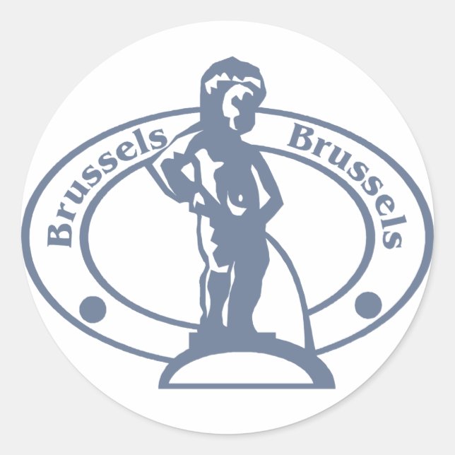 Brüsseler Briefmarke Runder Aufkleber (Vorderseite)