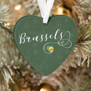 Brüsseler Flagge im Herzen Ornament