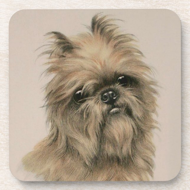 Brüsseler Griffon Getränkeuntersetzer (Vorderseite)