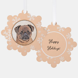 Brüsseler Griffon Glatthaar Original-Hundekunst Ornament Karte