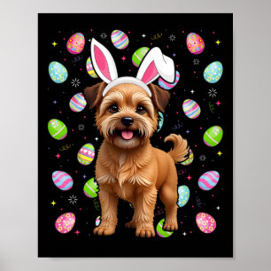 Brüsseler Griffon Hund Frohe Ostern Eiersuche Hase Poster